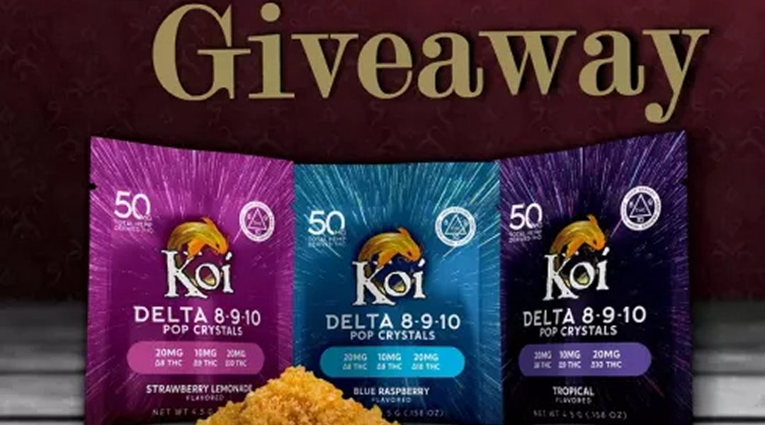July Giveaway - (4) Koi CBD Pop Crystal Variety Packs (50mg Delta-8, Delta-9, Delta-10)