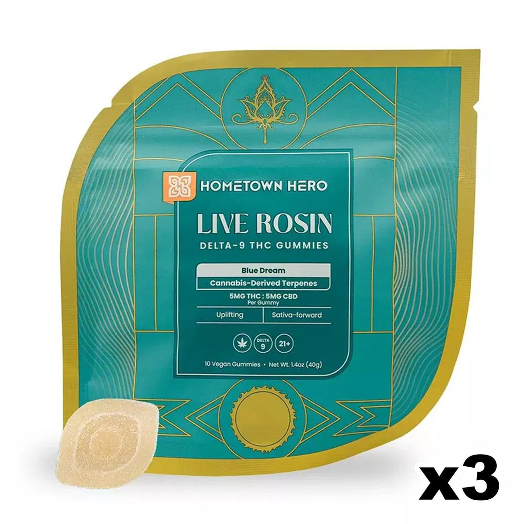 Hometown Hero Live Rosin THC + CBD Gummies - Ethereal Gold Dispensary