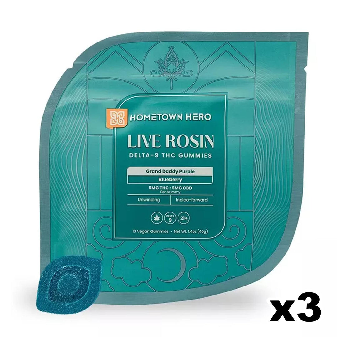 Hometown Hero Live Rosin THC + CBD Gummies - Ethereal Gold Dispensary