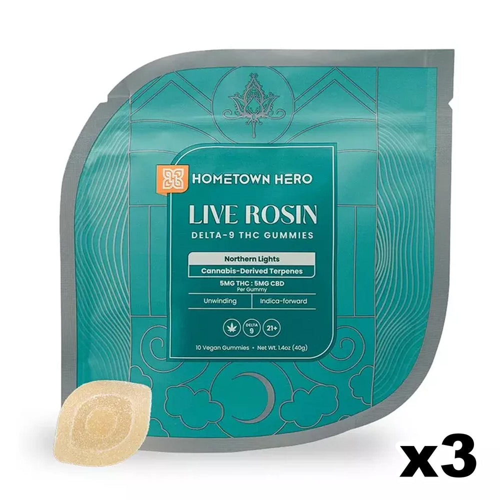 Hometown Hero Live Rosin THC + CBD Gummies - Ethereal Gold Dispensary