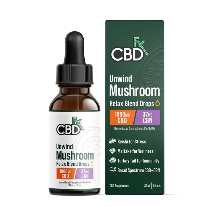CBDfx Unwind Mushroom Tincture - Ethereal Gold Dispensary