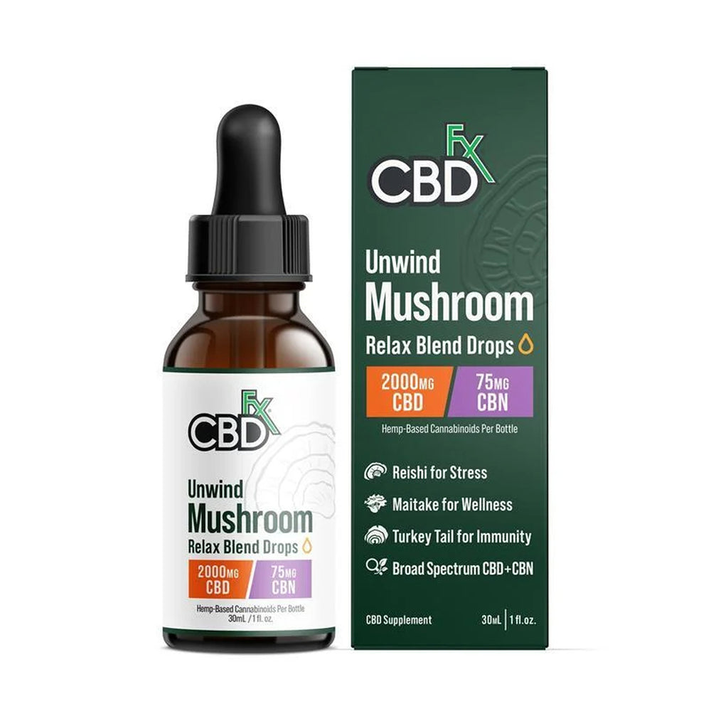 CBDfx Unwind Mushroom Tincture - Ethereal Gold Dispensary