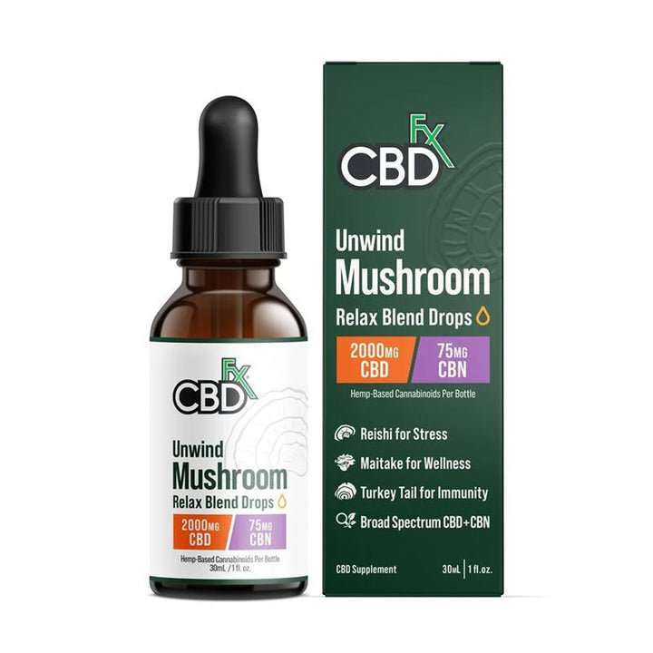 CBDfx Unwind Mushroom Tincture - Ethereal Gold Dispensary