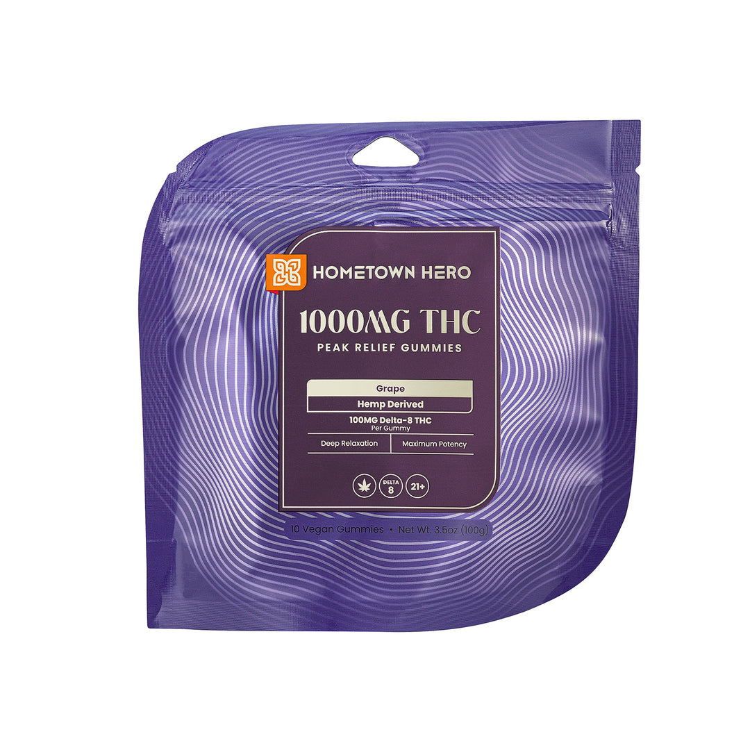 Hometown Hero Peak Relief Delta-8 Gummies - Ethereal Gold Dispensary