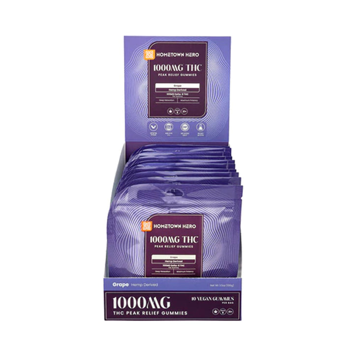 Hometown Hero Peak Relief Delta-8 Gummies - Ethereal Gold Dispensary