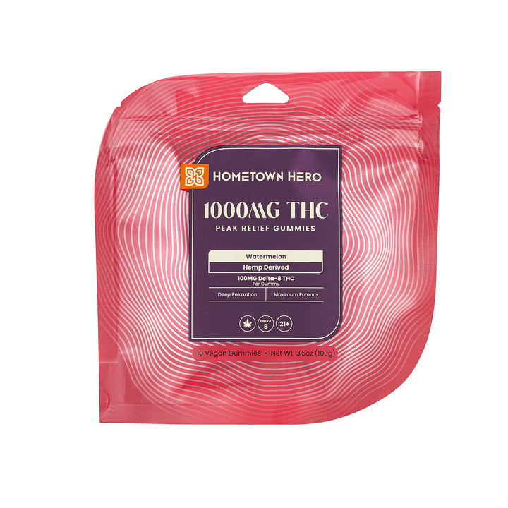 Hometown Hero Peak Relief Delta-8 Gummies - Ethereal Gold Dispensary