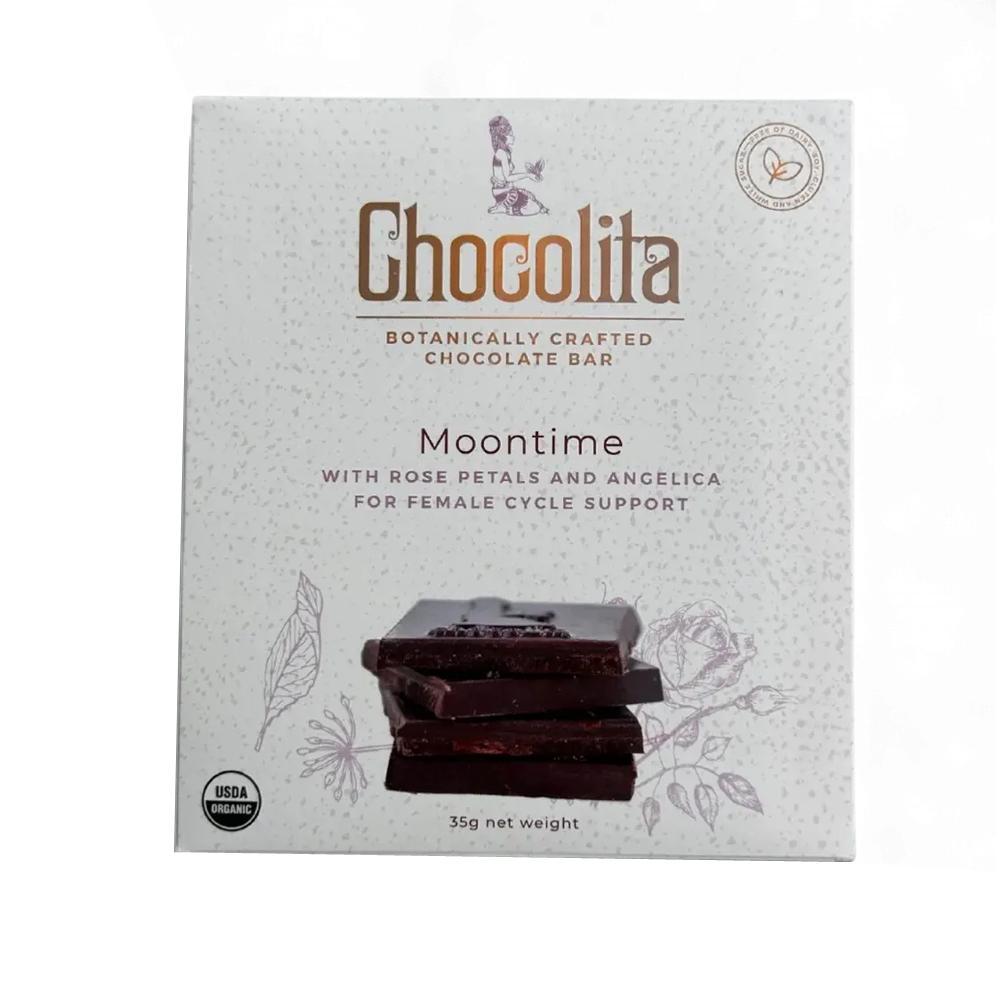 Chocolita Ease – Moontime Rose Raw Dark Chocolate Bar