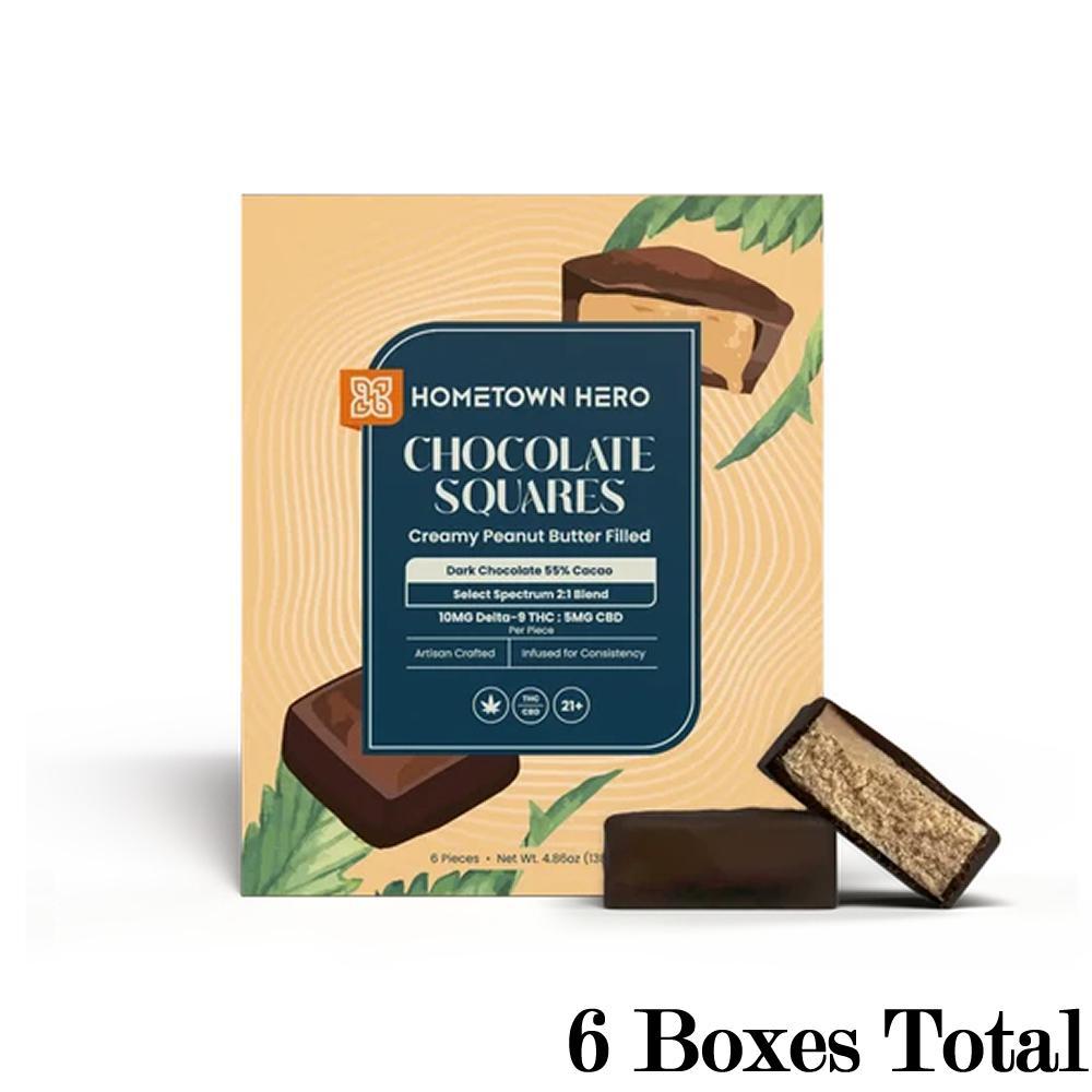 Hometown Hero 10mg THC Dark Chocolate Peanut Butter Squares