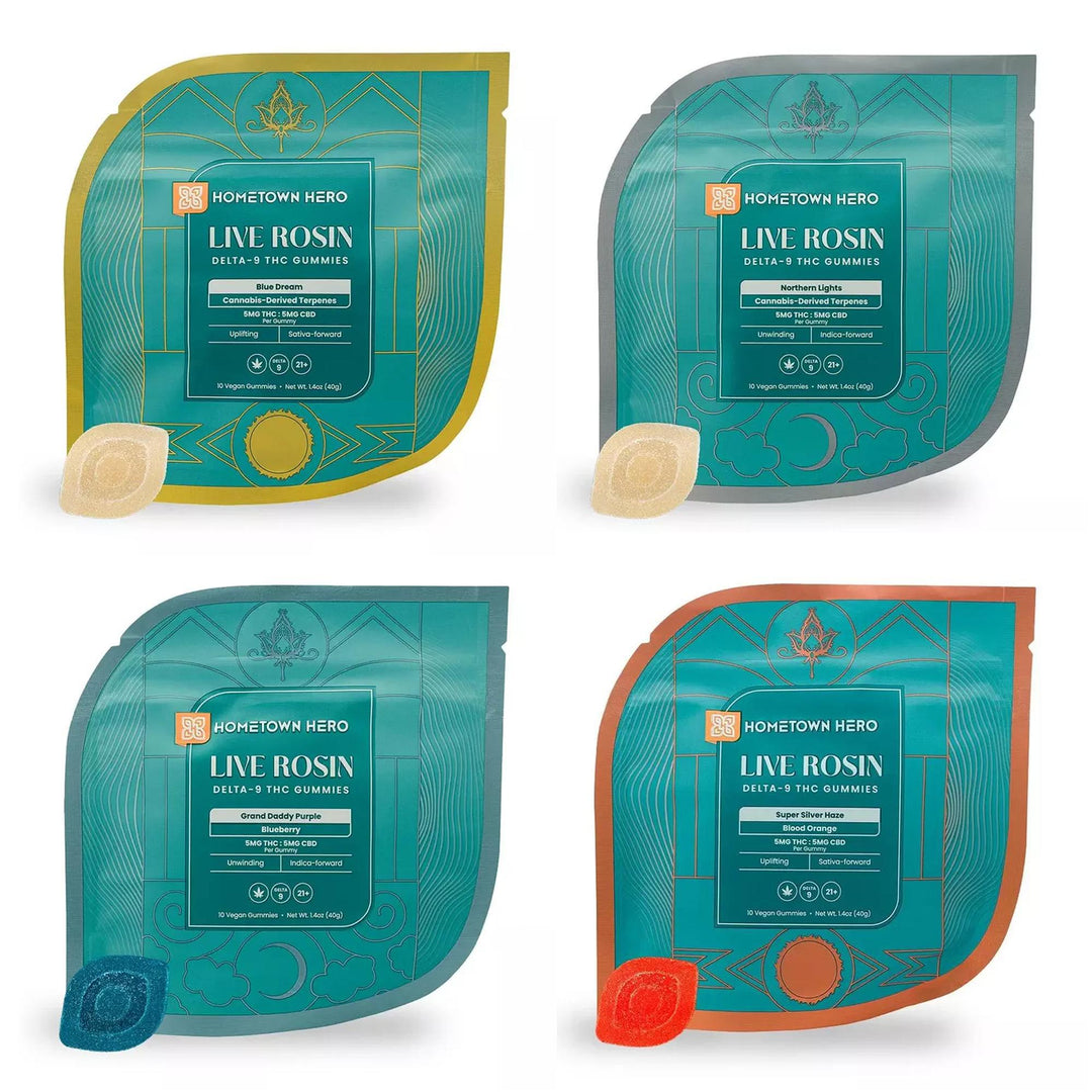 Hometown Hero Live Rosin THC + CBD Gummies - Ethereal Gold Dispensary