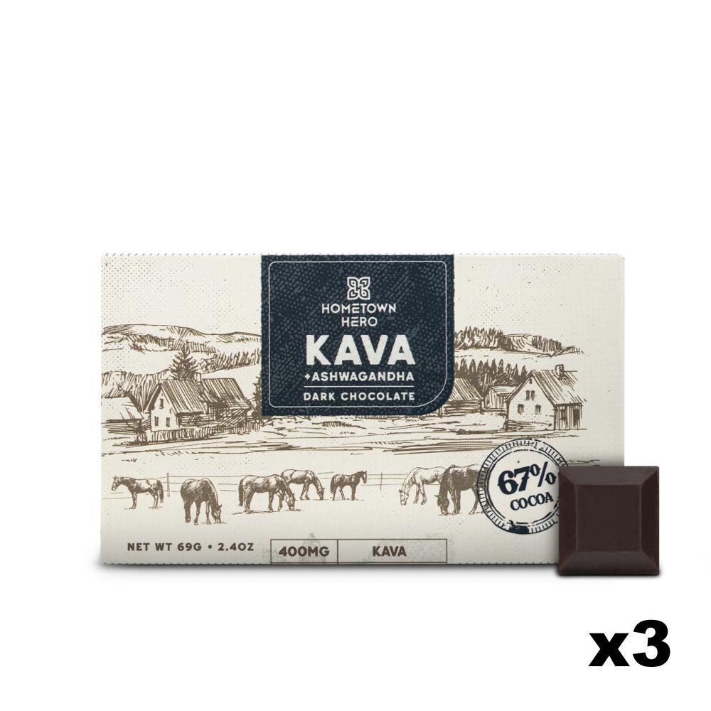 Hometown Hero Kava + Ashwagandha Dark Chocolate - Ethereal Gold Dispensary