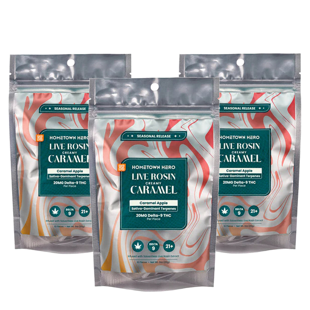 Hometown Hero Caramel Apple Delta-9 Live Rosin Taffy (Limited Edition) - Ethereal Gold Dispensary