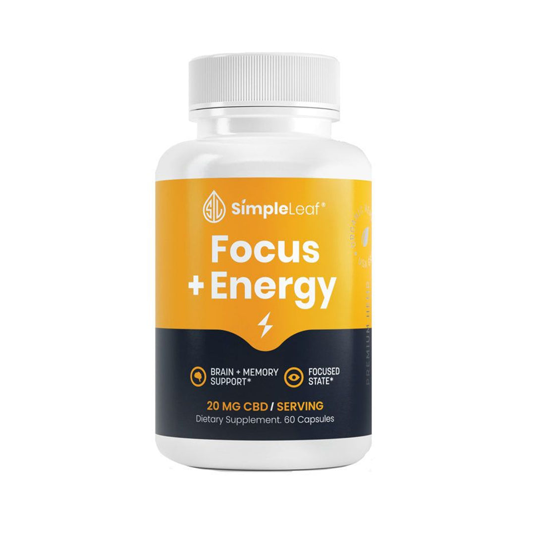Simple Leaf CBD Focus + Energy Capsules - Ethereal Gold Dispensary