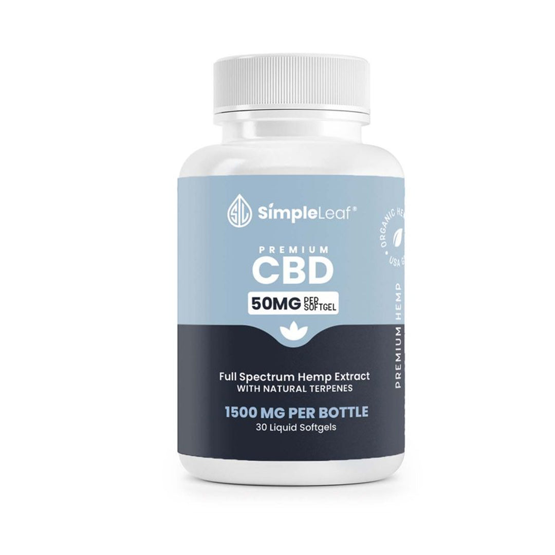 Simple Leaf Full Spectrum CBD Softgels - Ethereal Gold Dispensary